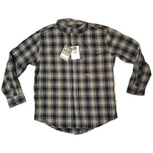 Drake‎ Clothing Company Mens L Plaid Flannel Button Up Shirt Autumn Blend Twill